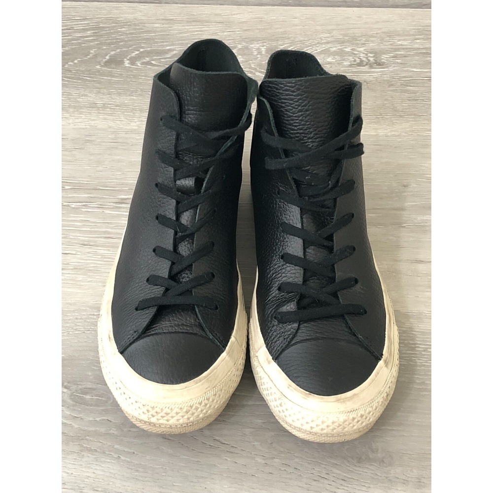 Converse Chuck Taylor All Star Women's Sneaker‎ Black Leather High 7.5 Casual - Picture 2 of 6